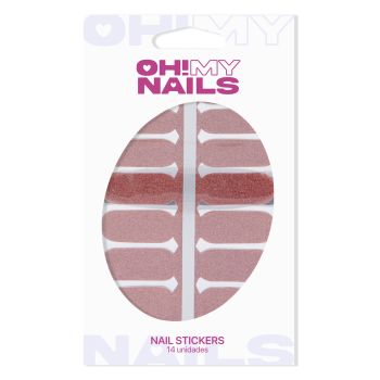 Oh My Nails! Stickers Brilho Rosa 