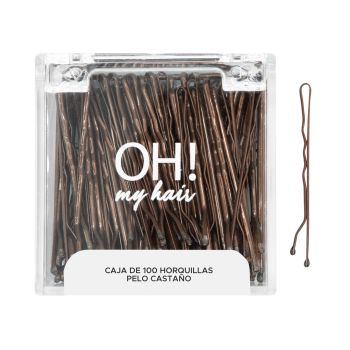 Oh My Hair Caja 100 Horquillas Pelo Castaño