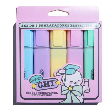 Chi Set di 5 righe spesse color pastello