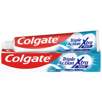 Pasta de dientes Triple Acción Extra White Anticaries y Dientes Blancos