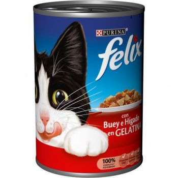 Felix Buey e Hígado en Gelatina Comida para Gatos
