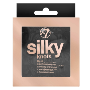 Silky Knots Set 6 Scrunchies Black