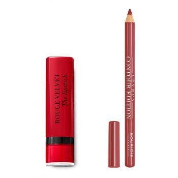  Pack Bar à lèvres Rouge Velvet The Lipstik + Profilateur Contour Edition 