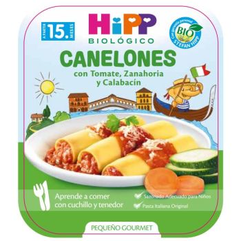Pequeño Gourmet Canelones con Tomate, Zanahorias y Calabacín BIO +15 Meses