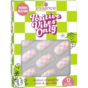 Ongles Postiches Thermo Réactives Click &amp; Go Positive Vibes Only