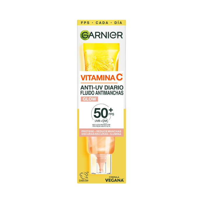 Vitamina C Fluido Antimanchas Anti-UV Diario Efecto Glow FPS50+ Vitamina C Fluido Antimanchas Anti-UV Diario Efecto Glow FPS50+