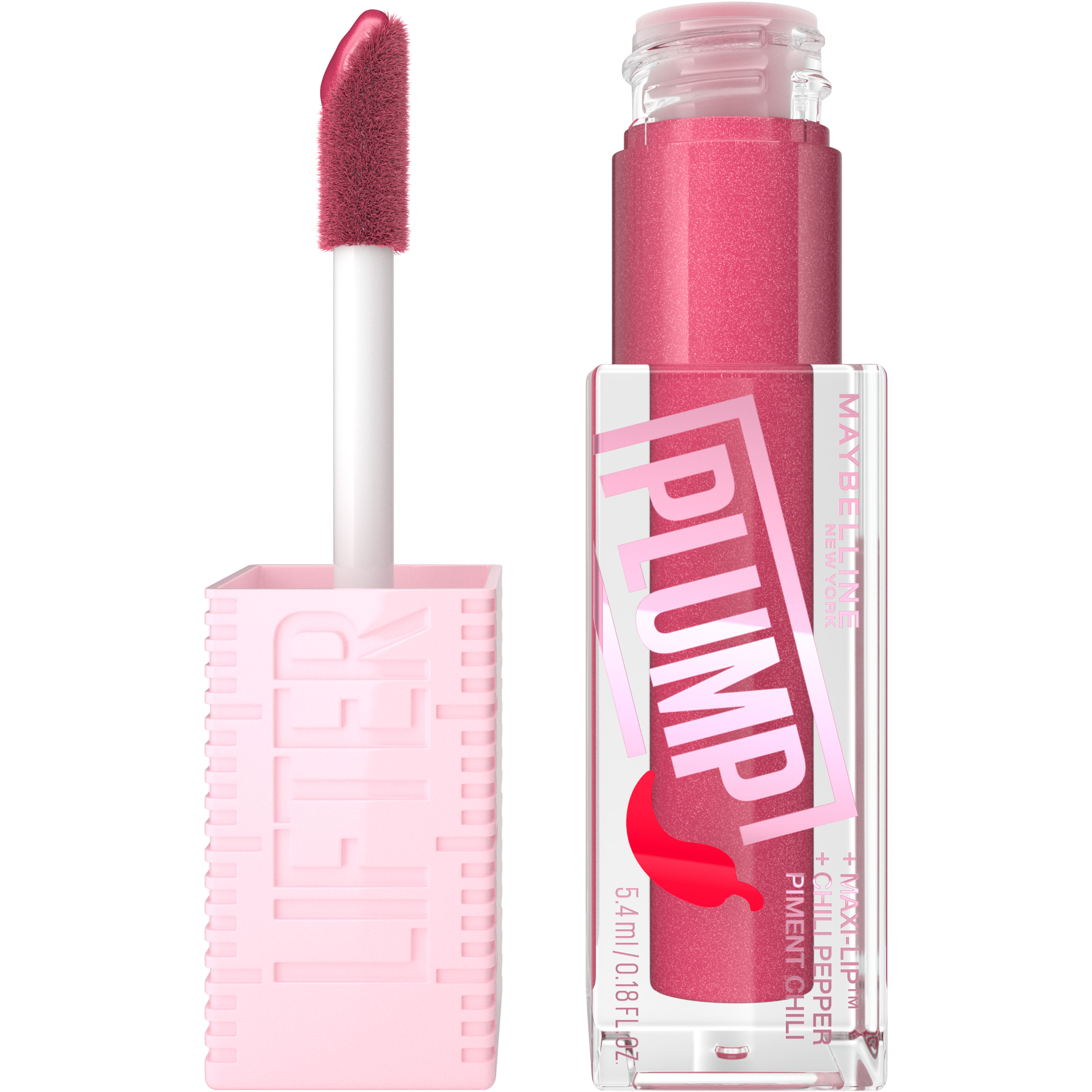 Maybelline New York Brillo de Labios Lifter Plump con Chili Pepper y Ácido hialurónico