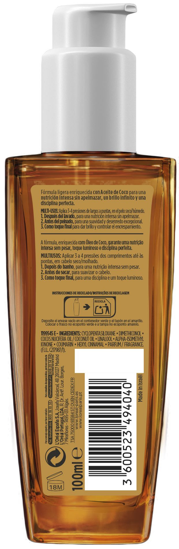 ELVIVE Aceite Extraordinario Coco · detalle 1