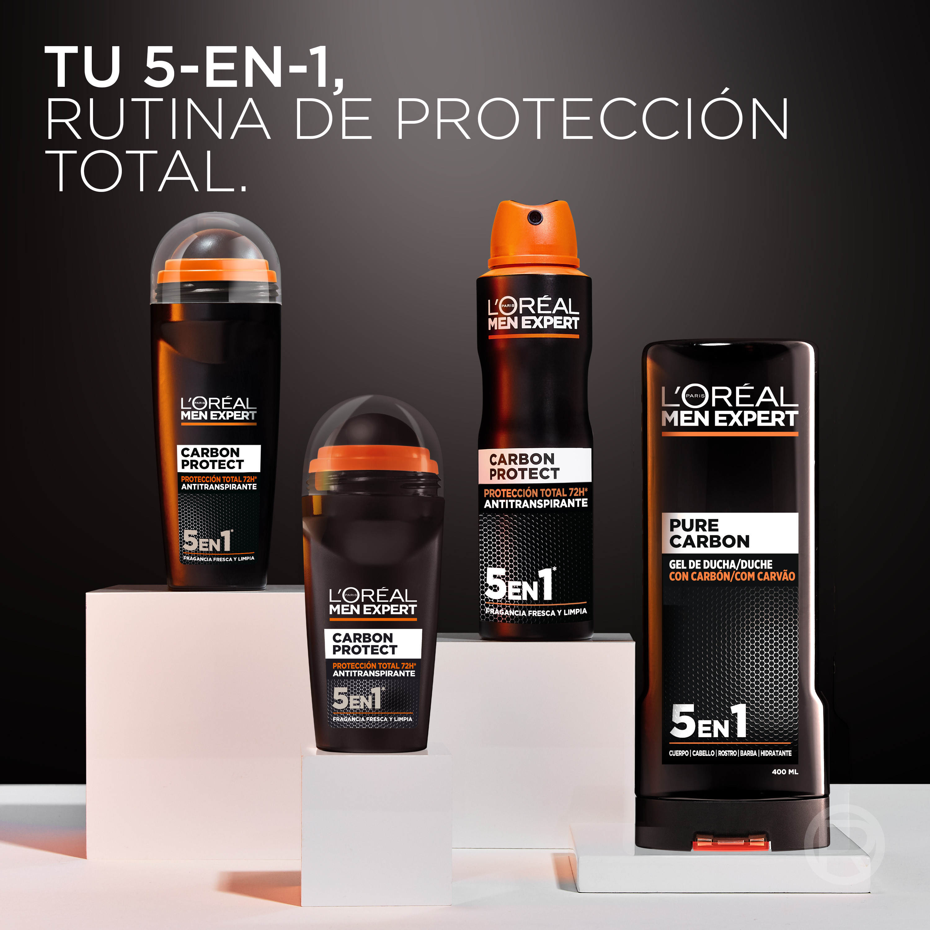 Men Expert Carbon Protect Desodorante Roll-On Antitranspirante 5 en 1 · detalle 5