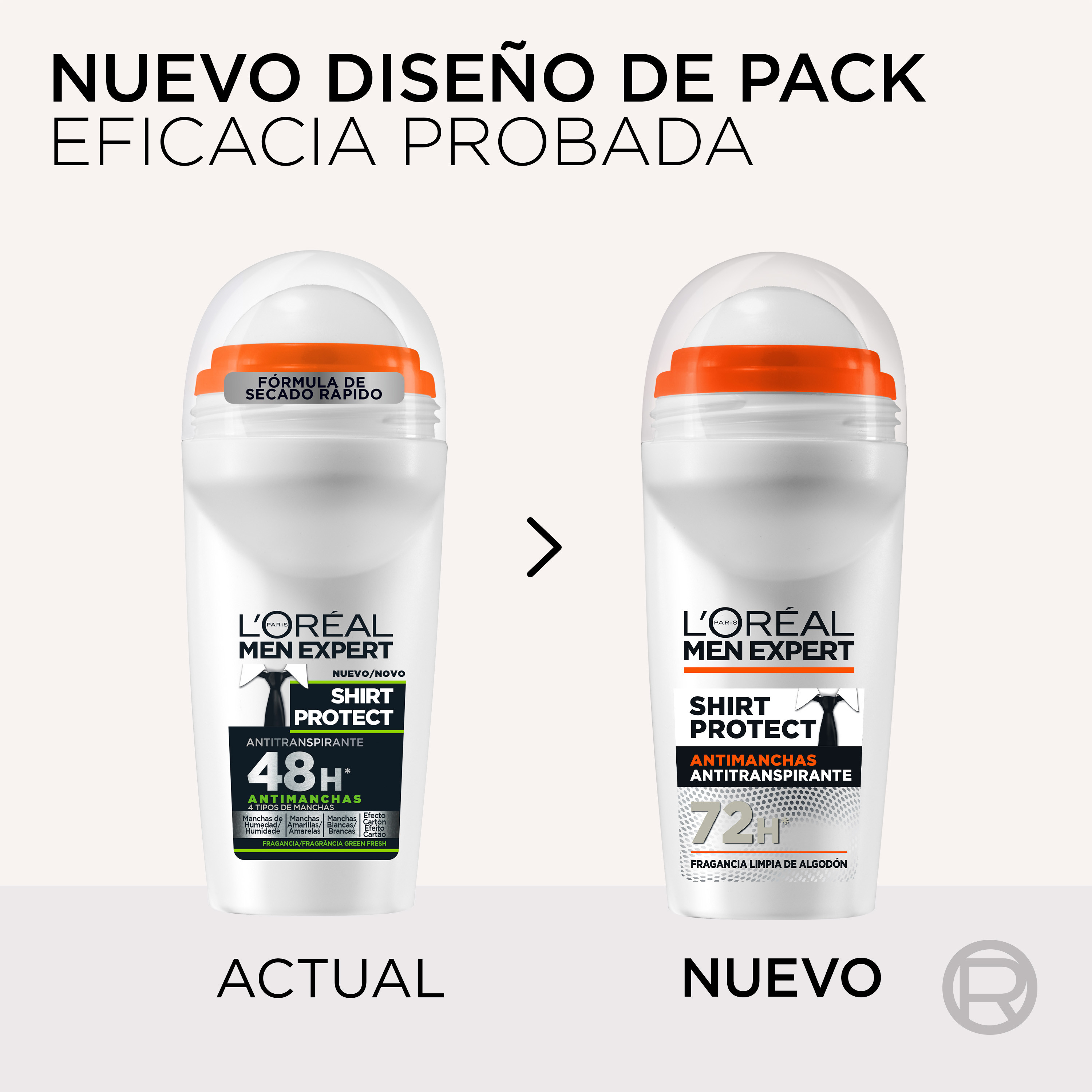 Men Expert Shirt Protect Desodorante Roll-On Anti-transpirante 48h Anti-manchas · detalle 1