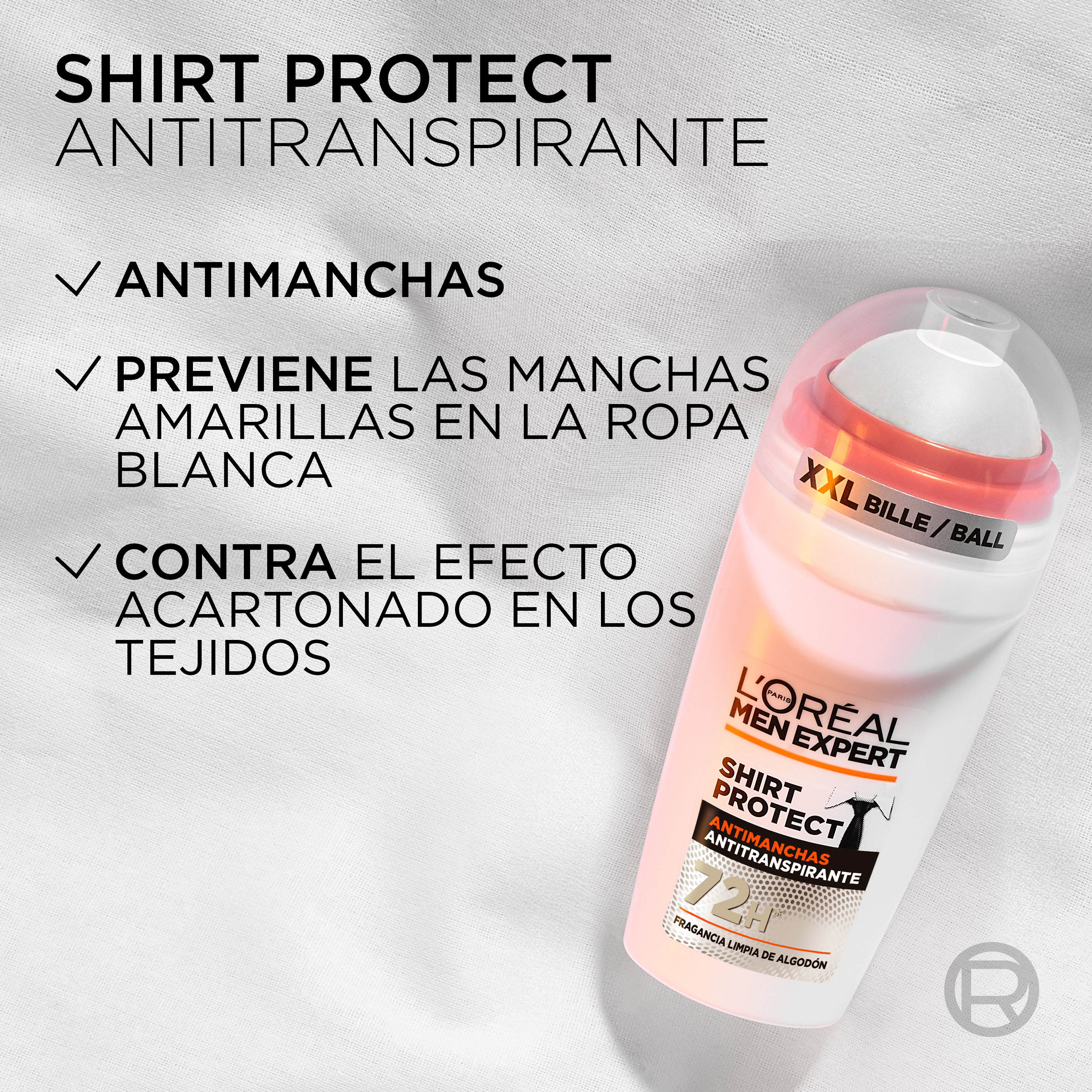 Men Expert Shirt Protect Desodorante Roll-On Anti-transpirante 48h Anti-manchas · detalle 4