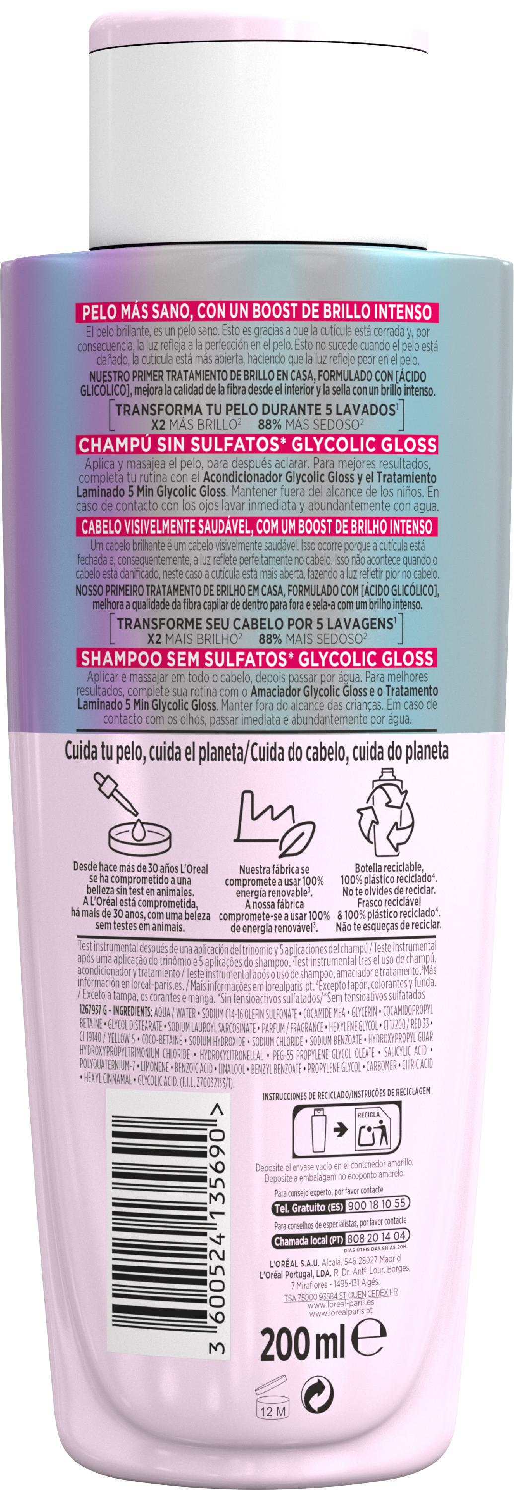 Elvive Champú Glycolic Gloss Sin Sulfatos · detalle 1