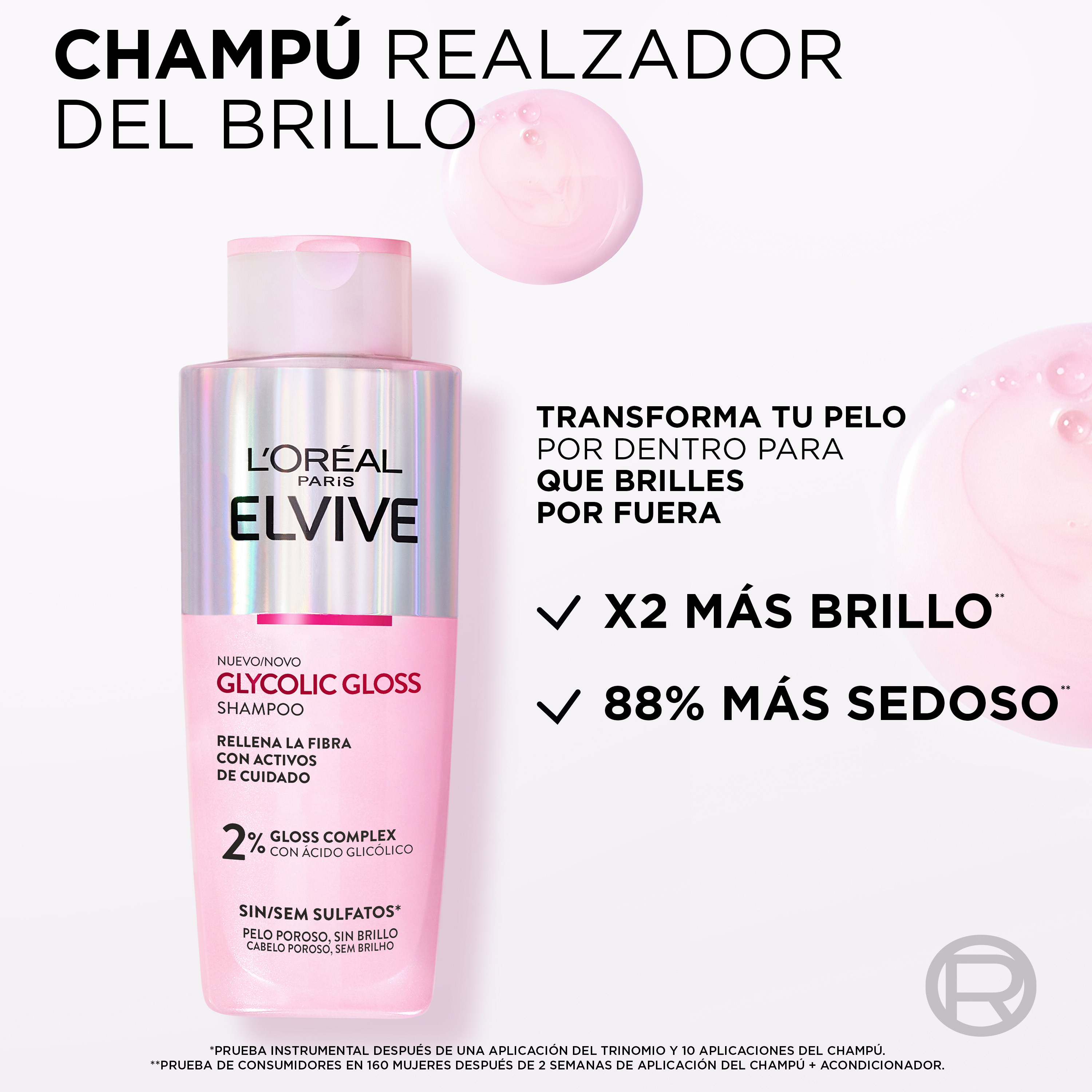 Elvive Champú Glycolic Gloss Sin Sulfatos · detalle 2