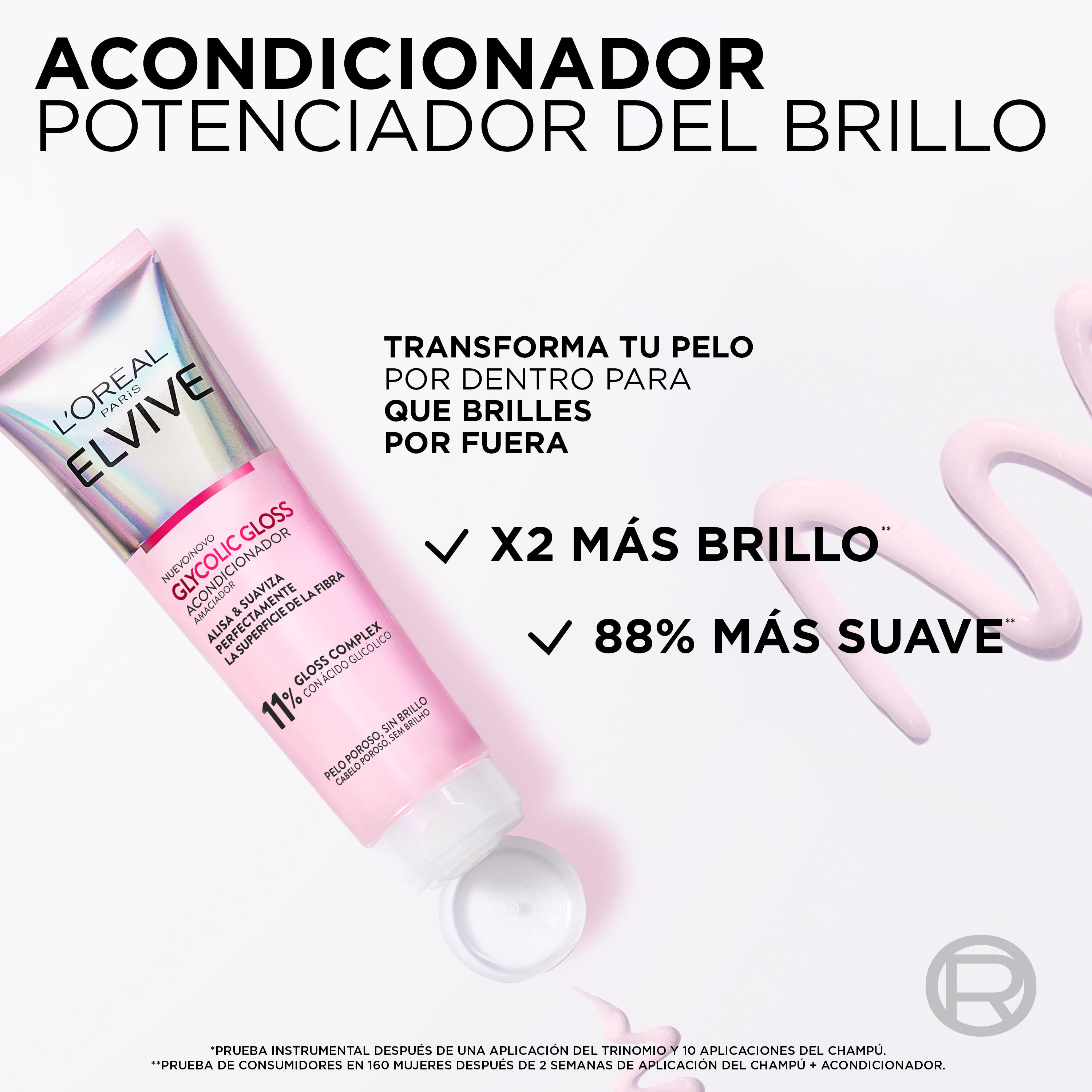 Elvive Acondicionador Glycolic Gloss Con Ácido Glicólico Cabello Suave Y Brillante · detalle 2