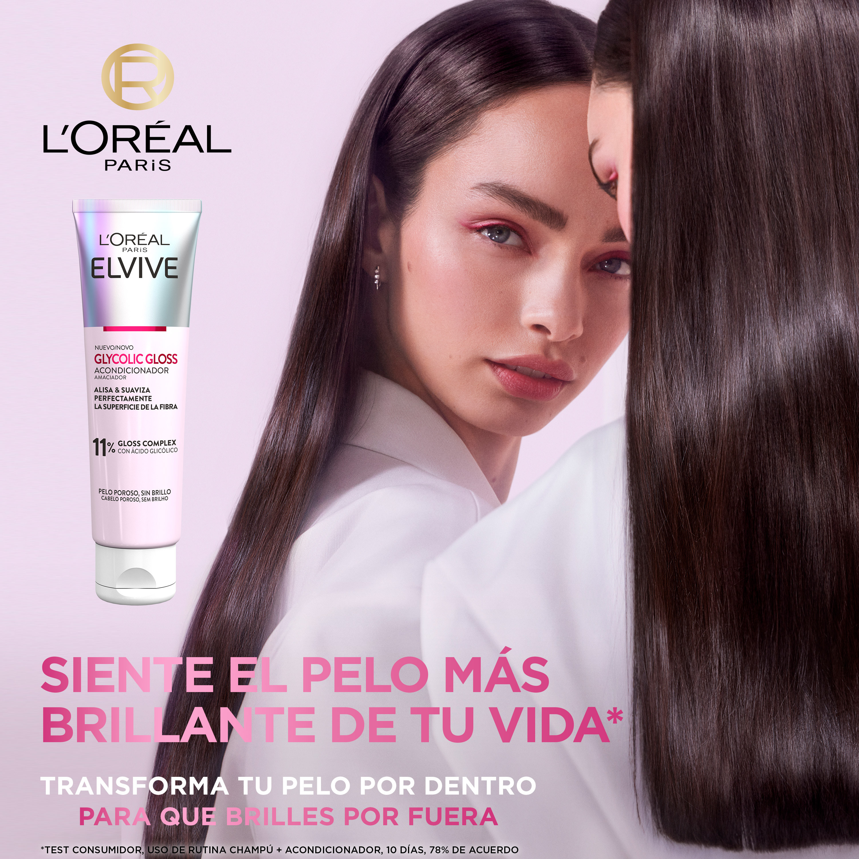 Elvive Acondicionador Glycolic Gloss Con Ácido Glicólico Cabello Suave Y Brillante · detalle 4