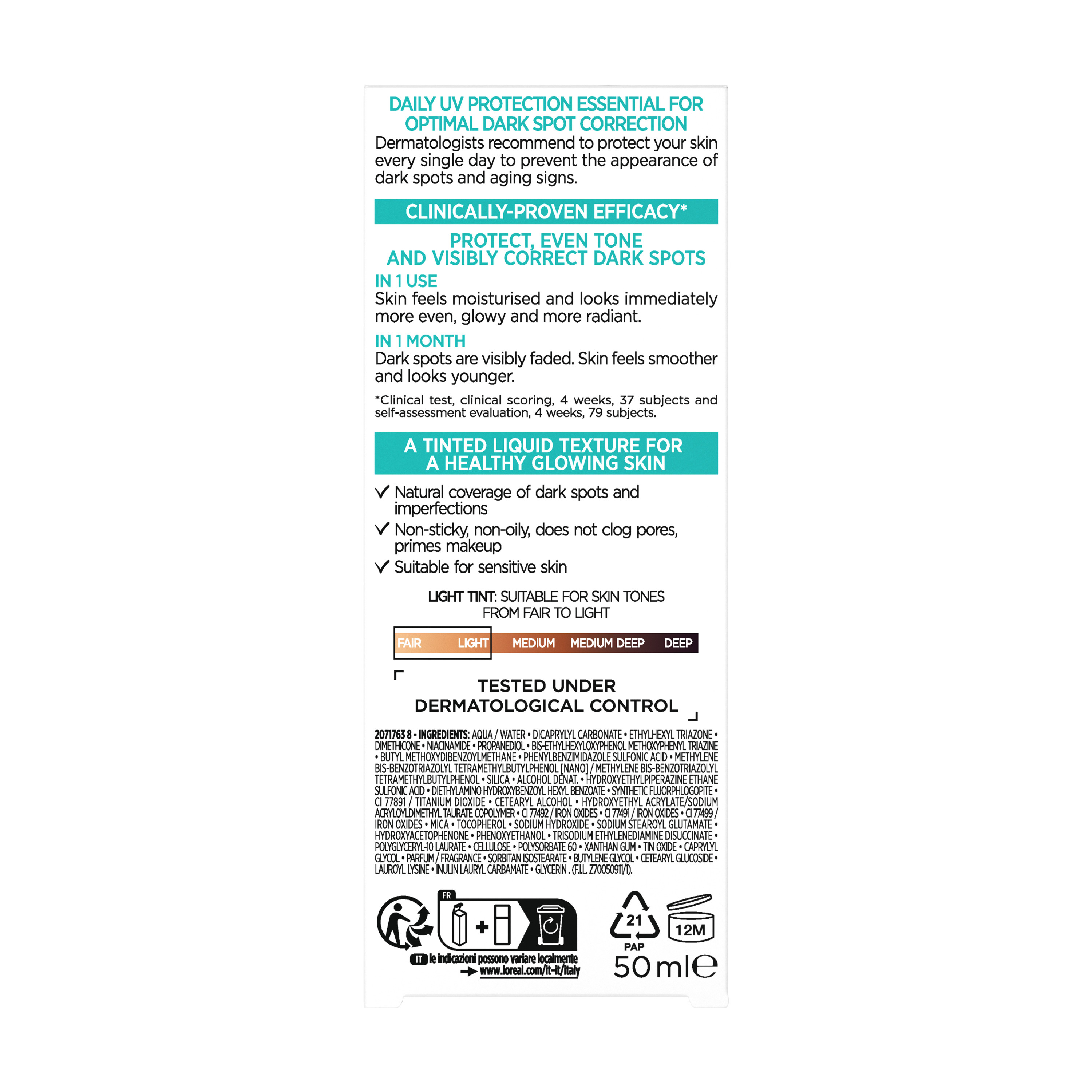Bright Reveal Fluido Diario con Color y Niacinamida SPF50 · detalle 1