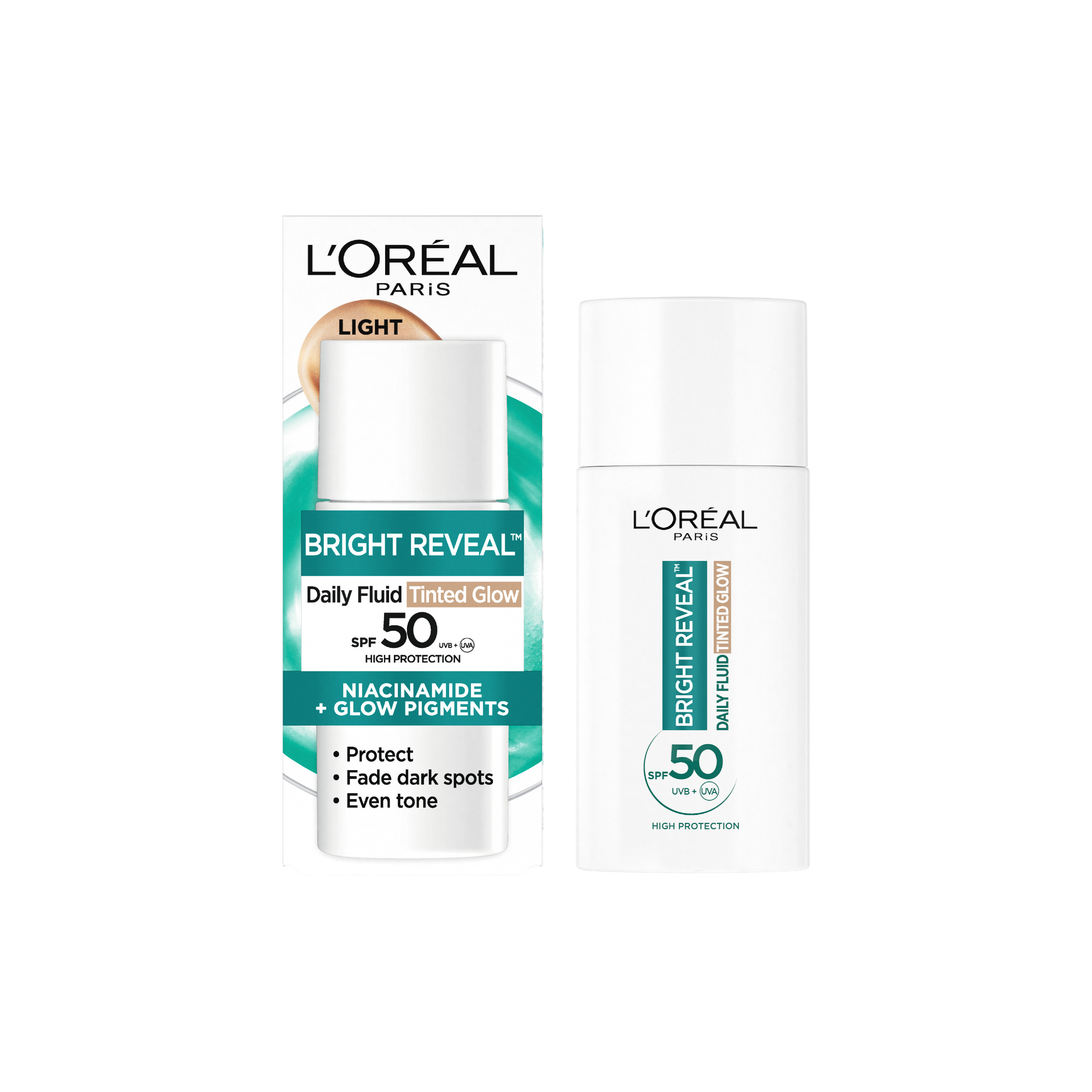 L'Oréal París Bright Reveal Fluido Diario con Color y Niacinamida SPF50