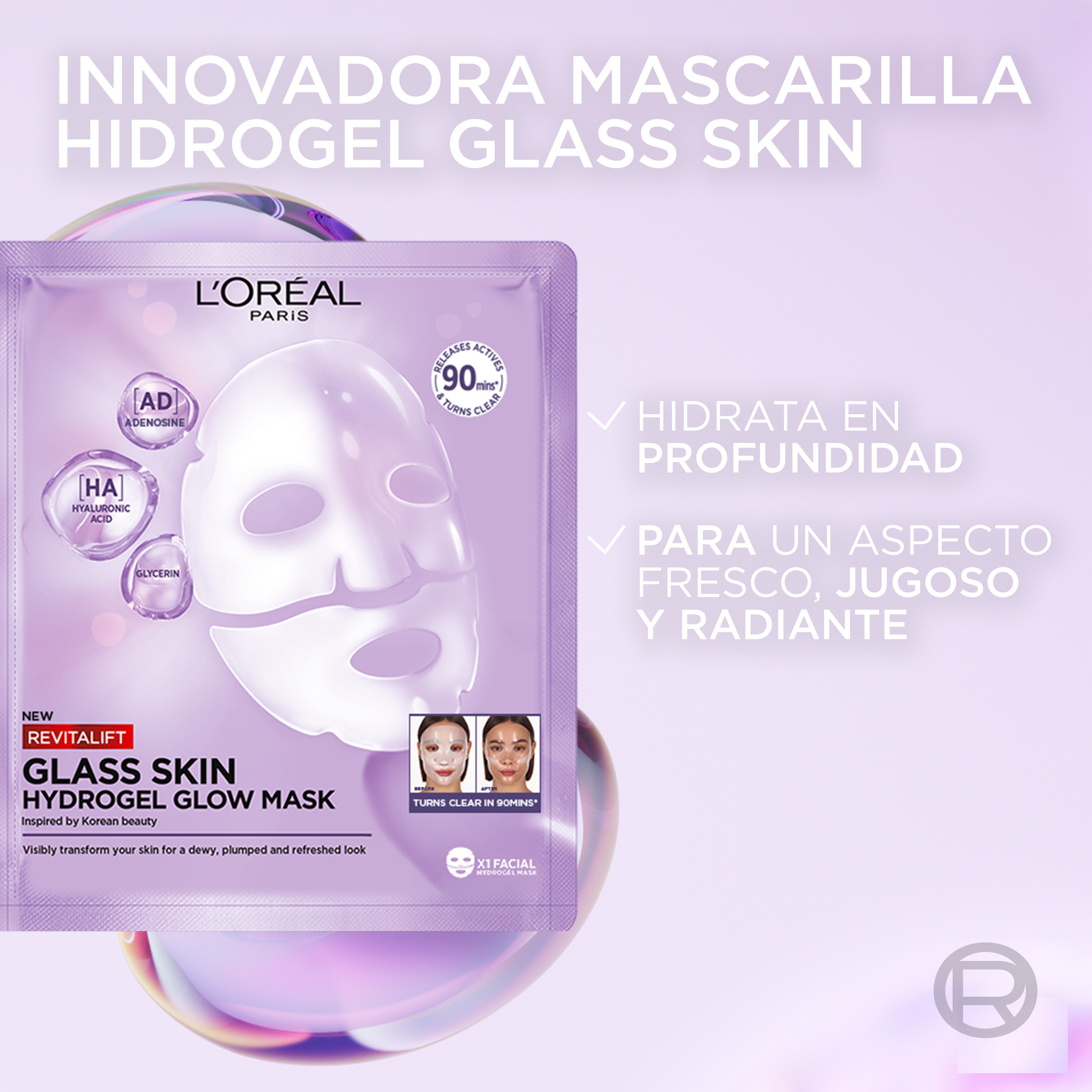 Revitalift Filler Glass Skin Mascarilla Facial de Hidrogel Iluminadora · detalle 3
