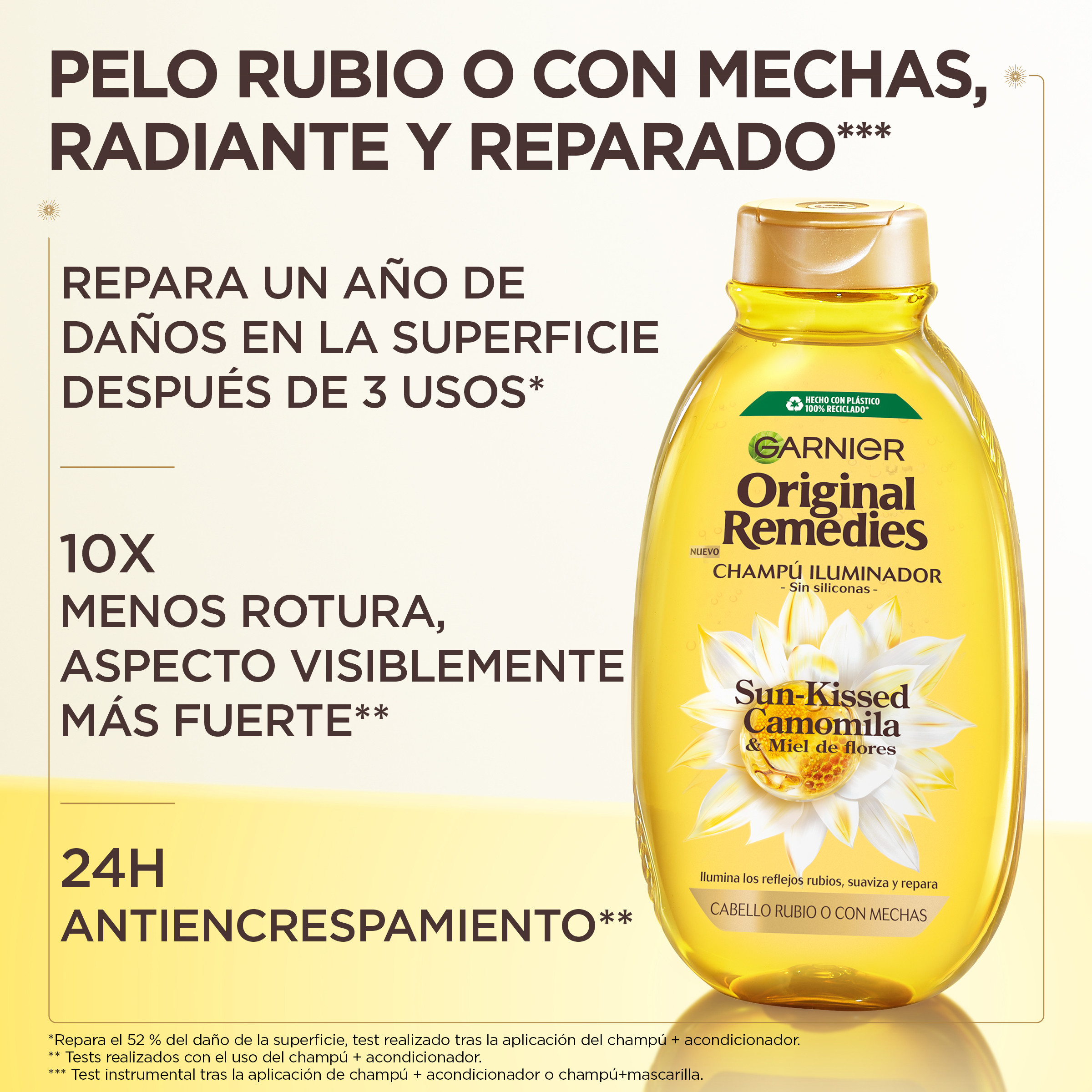 Original Remedies Sun-Kissed Camomila y Miel de Flores Champú Iluminador Pelo Rubio · detalle 2