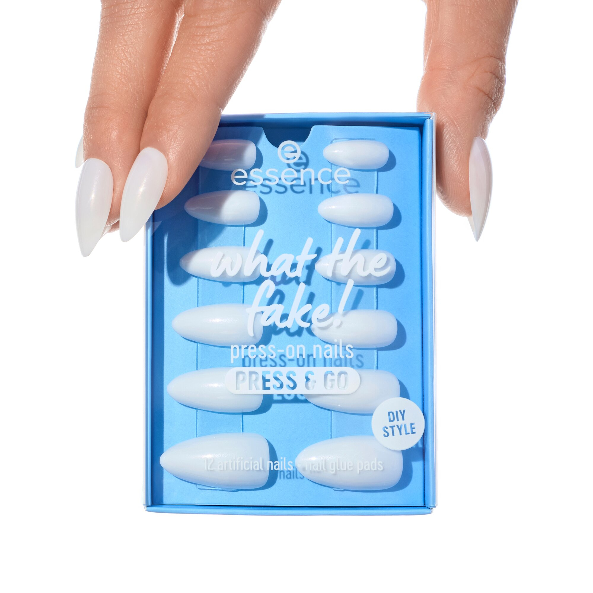 Uñas Postizas What The Fake Press & Go Bare White · detalle 1