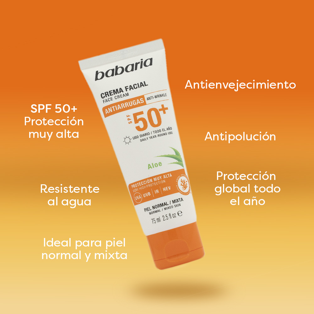 Crema Facial Solar con Aloe Vera SPF 50+ · detalle 3