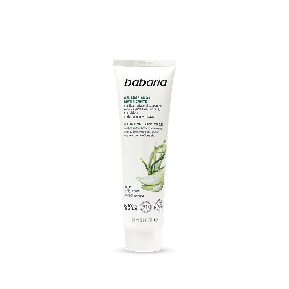 Babaria Gel Limpiador Matificante Aloe y Alga Verde