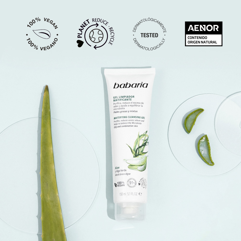 Gel Limpiador Matificante Aloe y Alga Verde · detalle 2