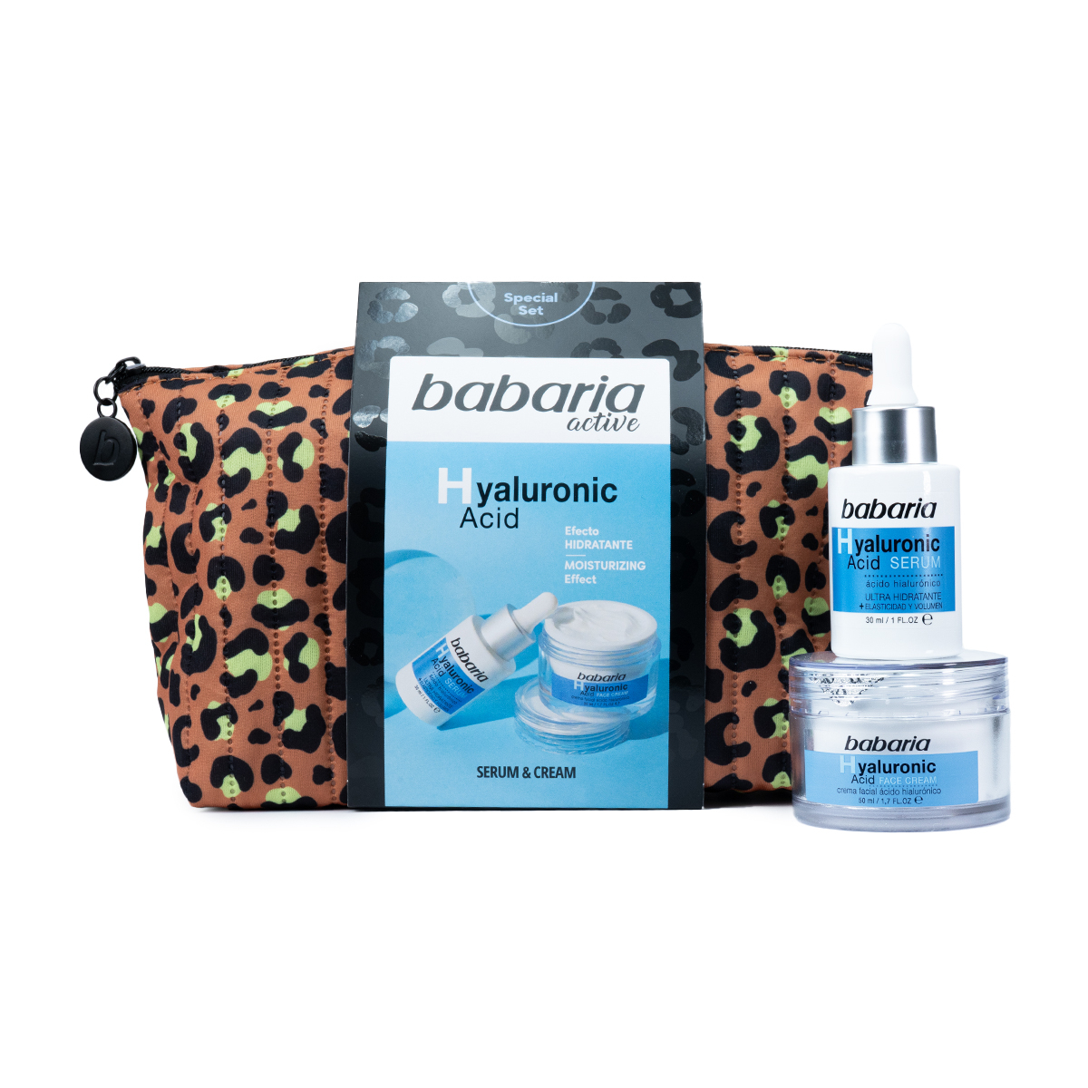 Babaria · Neceser Animal Print Ácido Hialurónico Serum + Crema