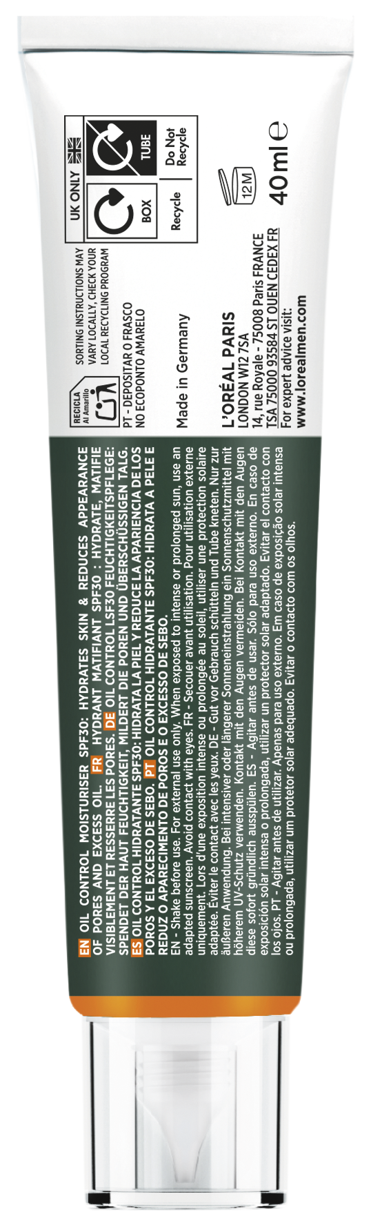 Men Expert Derma Control Oil Control Hidratante SPF30 · detalle 2