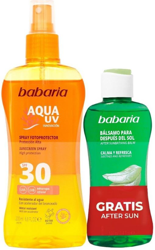 Babaria · Aqua Uv Spray Fotoprotector SPF 30 + Aloe After Sun