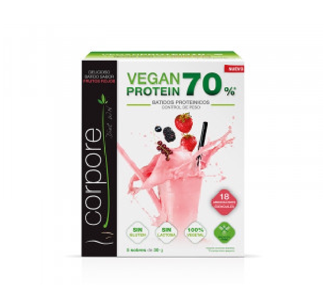Vegan Protein 70% Batido Proteínico Frutos Rojos en Polvo